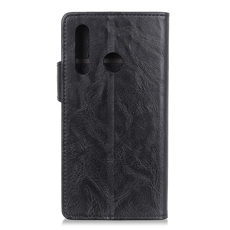 S-shape Crazy Horse Texture Leather Wallet Case for Motorola Moto G8 Plus - Black-3