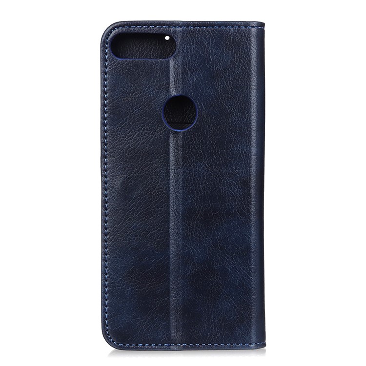 Auto-absorbed Litchi Texture Split Leather Cell Phone Case for Motorola Moto E6 Play - Blue-3