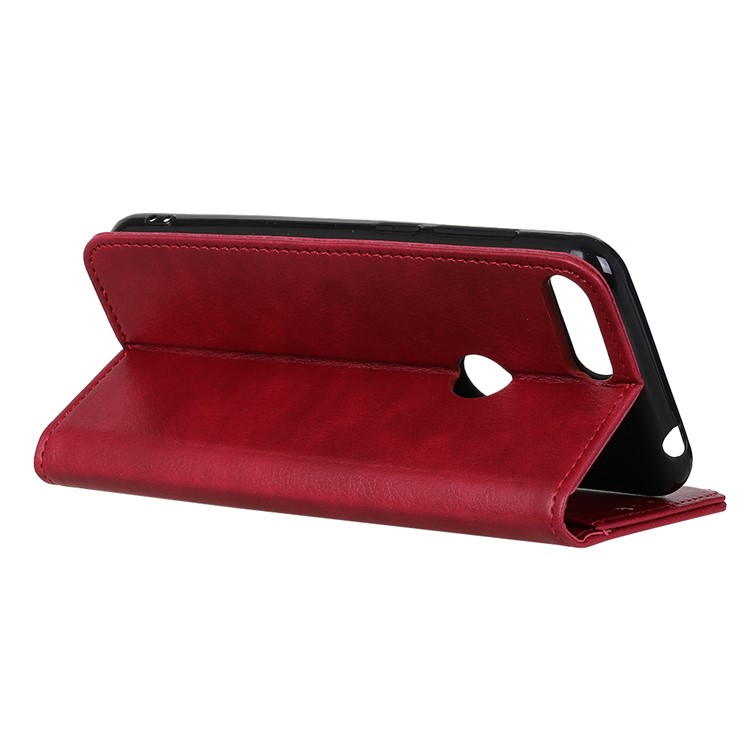 Auto-absorbed Litchi Texture Split Leather Cell Phone Case for Motorola Moto E6 Play - Red-4