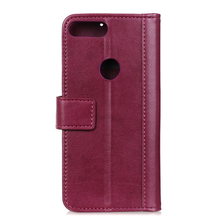 Wallet Leather Stand Case for Motorola Moto E6 Play - Wine Red-10