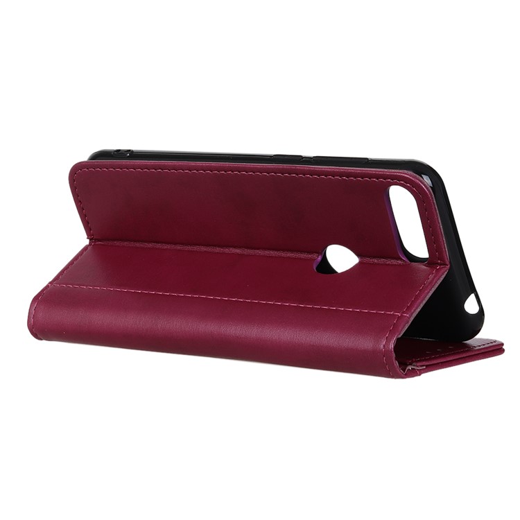 Wallet Leather Stand Case for Motorola Moto E6 Play - Wine Red-11