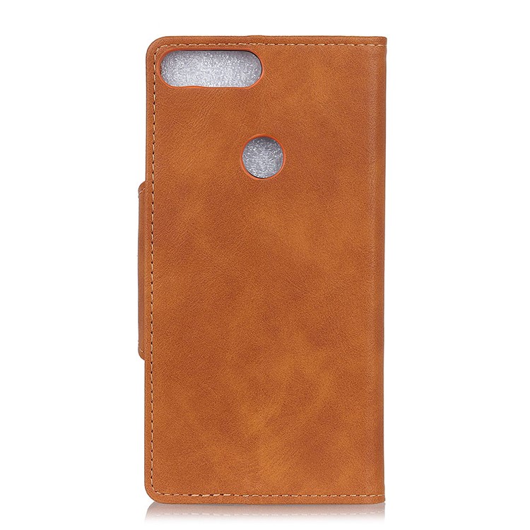 Leather Wallet Stand Case Cover for Motorola Moto E6 Play - Brown-11