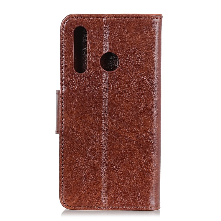 Nappa Texture Split Leather Wallet Shell for Motorola Moto G8 - Brown-10