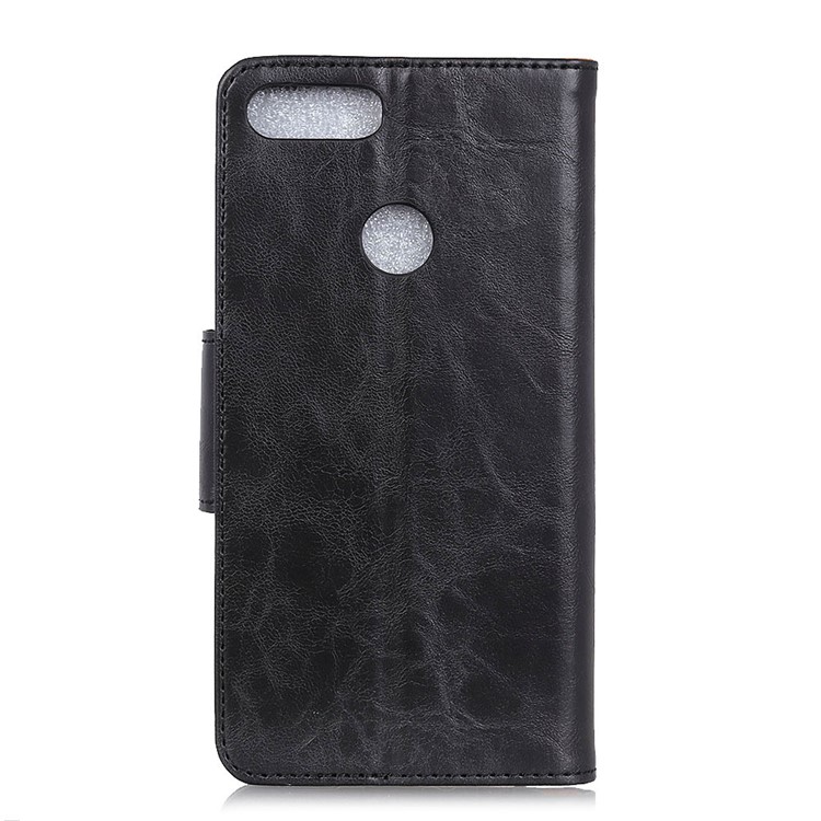 Crazy Horse Skin Leather Wallet Stand Phone Shell for Motorola Moto E6 Play - Black-10