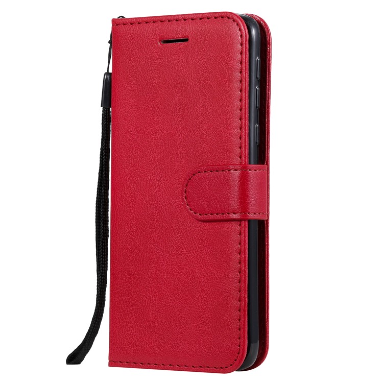 Wallet Leather Stand Case for Motorola Moto E6 - Red-2