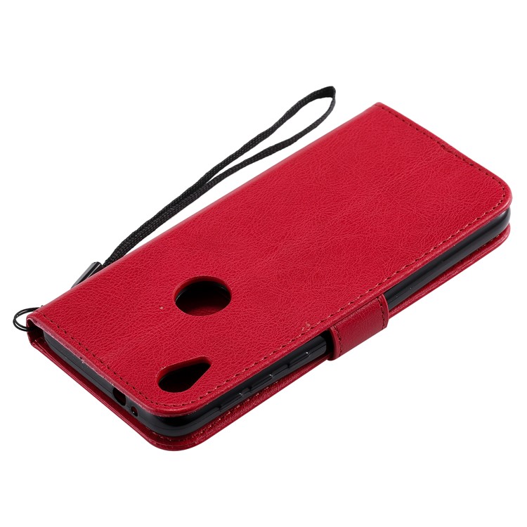 Wallet Leather Stand Case for Motorola Moto E6 - Red-6