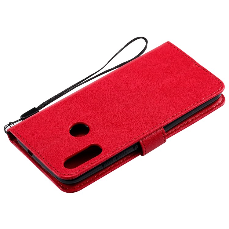 Wallet Leather Stand Case for Motorola Moto E6 Plus - Red-8