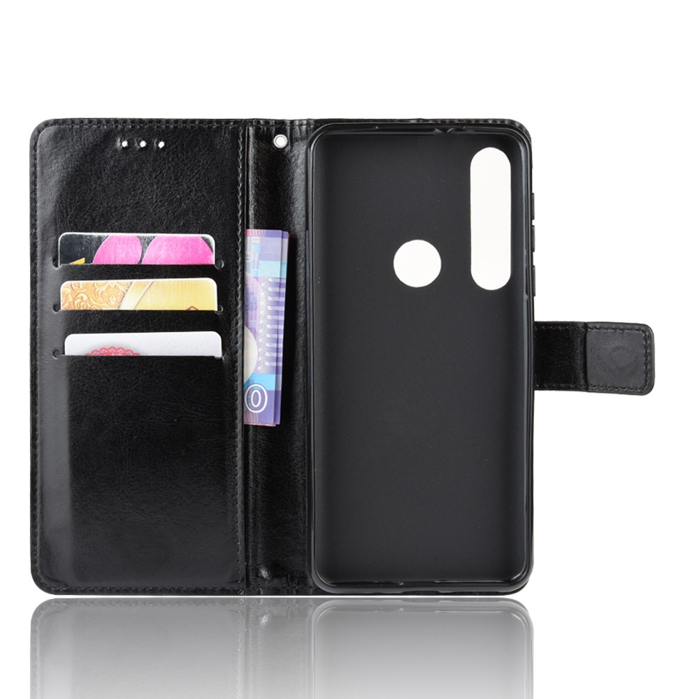 Crazy Horse Magnetic Leather Stand Case for Motorola Moto G8 Plus - Black-3