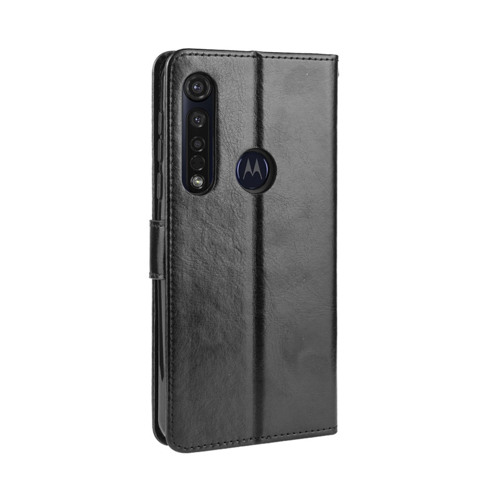 Crazy Horse Magnetic Leather Stand Case for Motorola Moto G8 Plus - Black-6