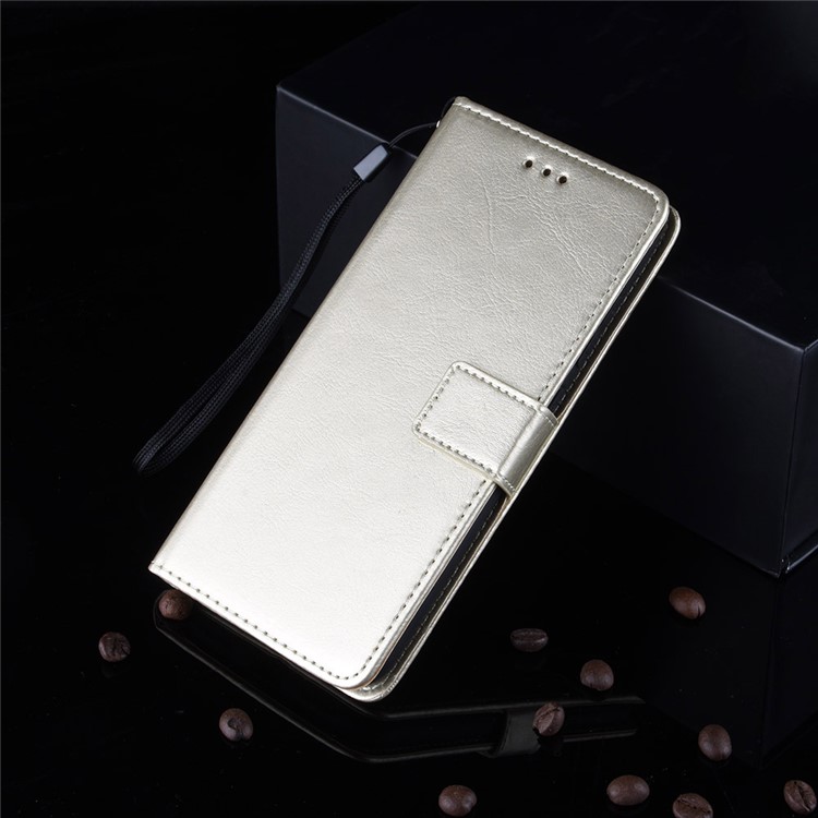 Crazy Horse Magnetic Leather Stand Case for Motorola Moto G8 Plus - Gold-11