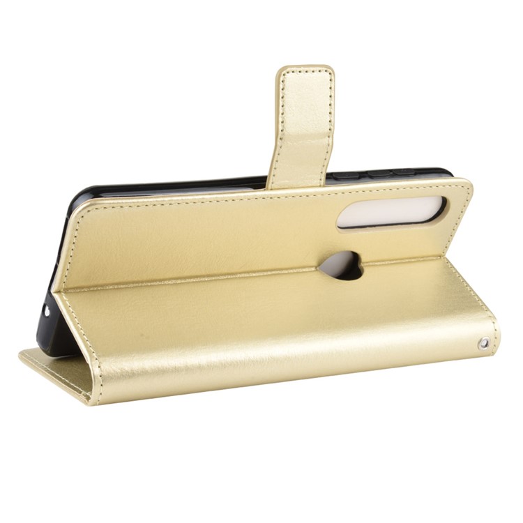 Crazy Horse Magnetic Leather Stand Case for Motorola Moto G8 Plus - Gold-5