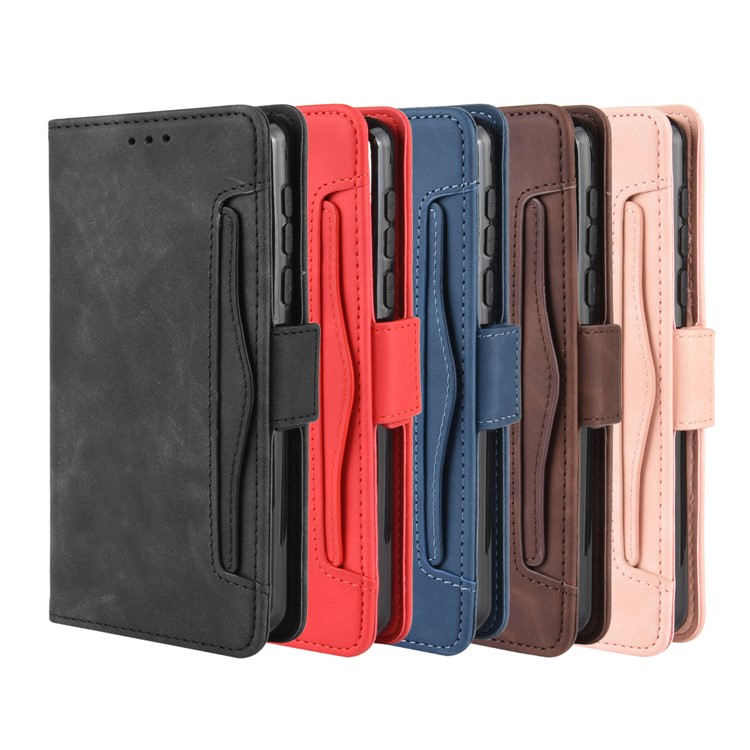 Wallet Stand Leather Protective Phone Case with Multiple Card Slots for Motorola One Macro / Moto G8 Play - Black-15