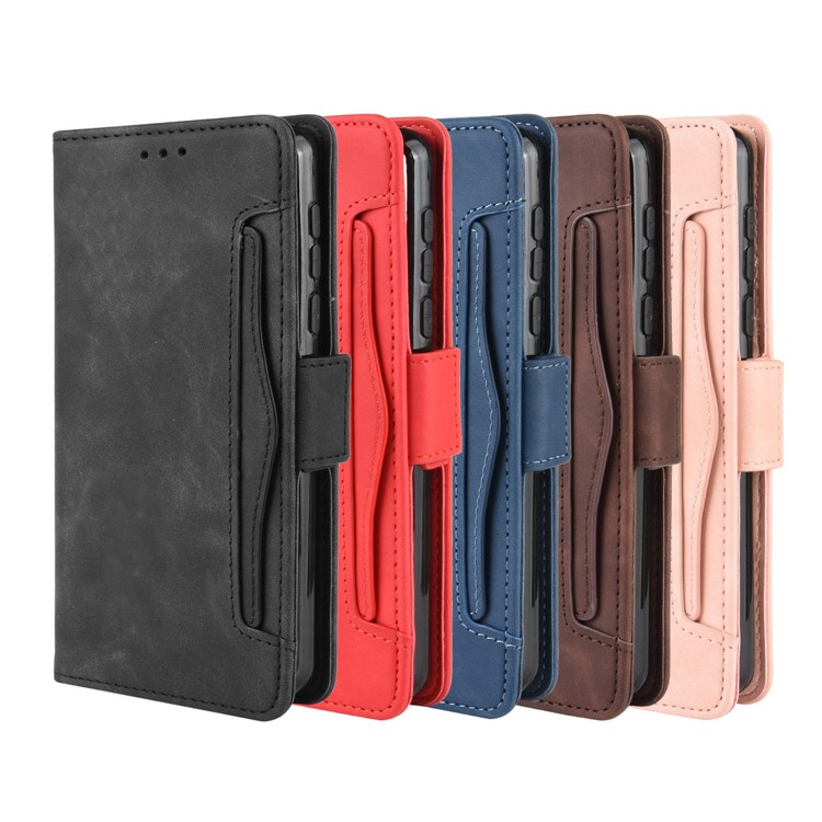 Wallet Stand Leather Protective Phone Case with Multiple Card Slots for Motorola One Macro / Moto G8 Play - Black-15