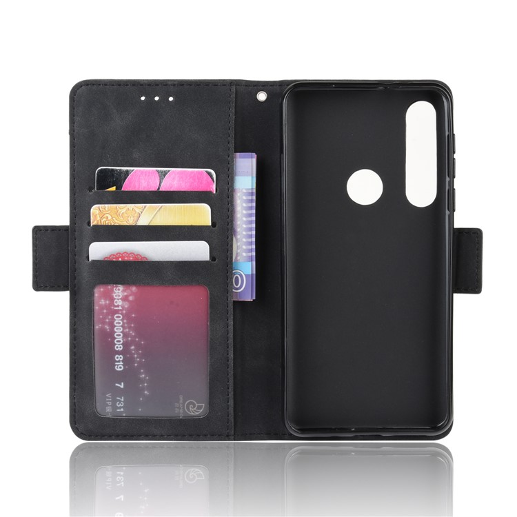 Wallet Stand Leather Protective Phone Case with Multiple Card Slots for Motorola One Macro / Moto G8 Play - Black-4