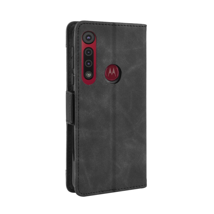 Wallet Stand Leather Protective Phone Case with Multiple Card Slots for Motorola One Macro / Moto G8 Play - Black-7