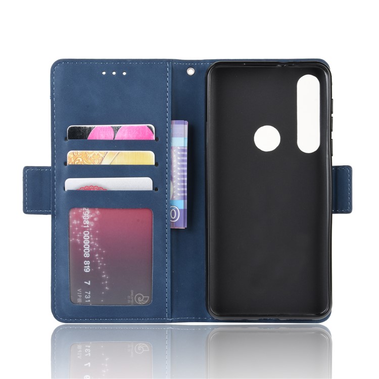 Wallet Stand Leather Protective Phone Case with Multiple Card Slots for Motorola One Macro / Moto G8 Play - Blue-4