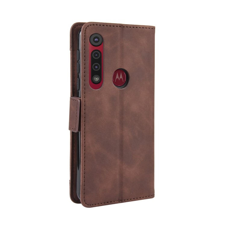 Wallet Stand Leather Protective Phone Case with Multiple Card Slots for Motorola One Macro / Moto G8 Play - Brown-7