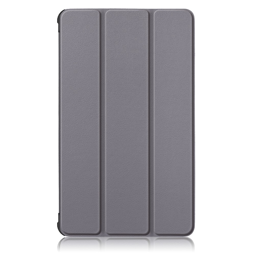 Pour Lenovo Tab M7 (2e Génération) TB-7305F / (3e Génération) Case de Tablette en Cuir PU Tri-fold Stand Scratch Resistant Flip Cover - Gris-2