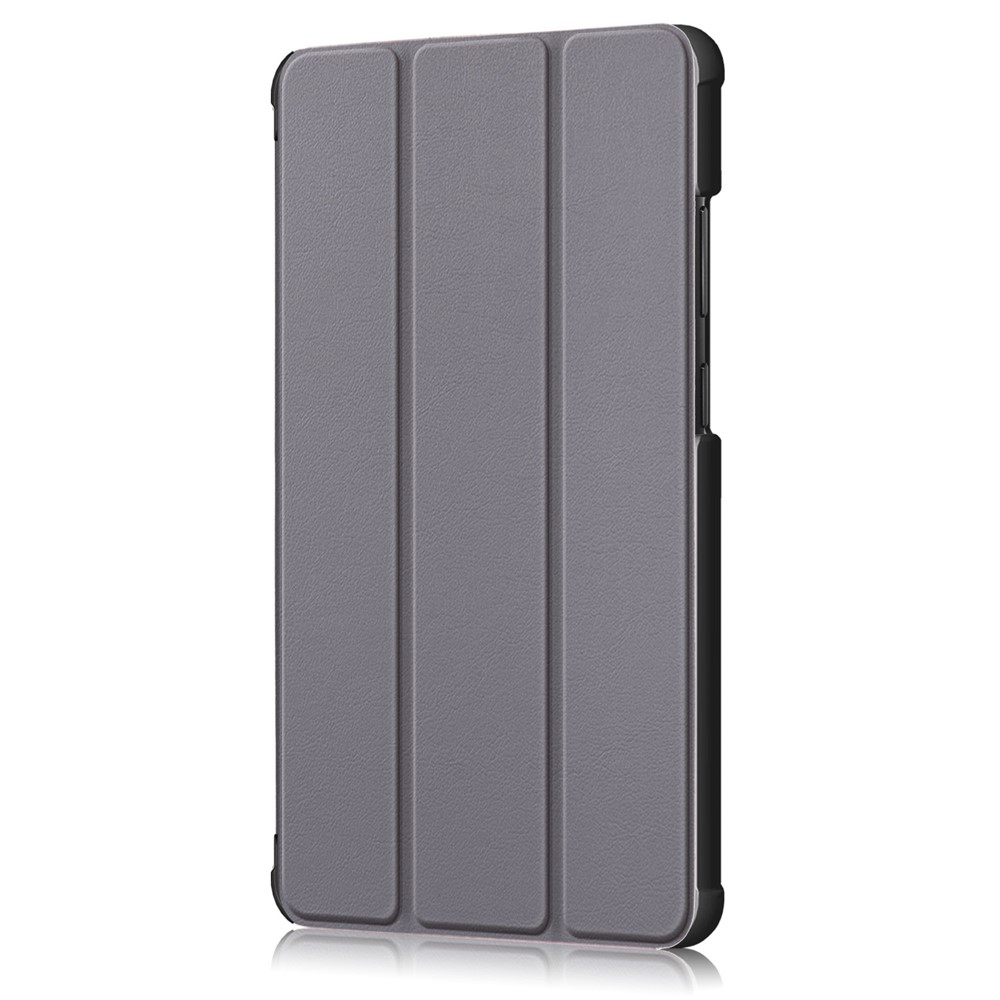 Pour Lenovo Tab M7 (2e Génération) TB-7305F / (3e Génération) Case de Tablette en Cuir PU Tri-fold Stand Scratch Resistant Flip Cover - Gris-4