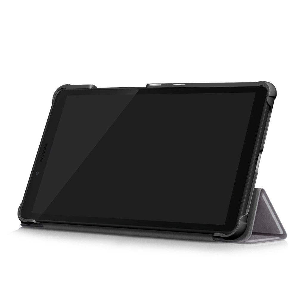 Für Lenovo Tab M7 (2. Gen) TB-7305F /(3. Gen) PU Leder-tablet-hülle Tri-fach Ständer Kratzfestes Flip-abdeckung - Grau