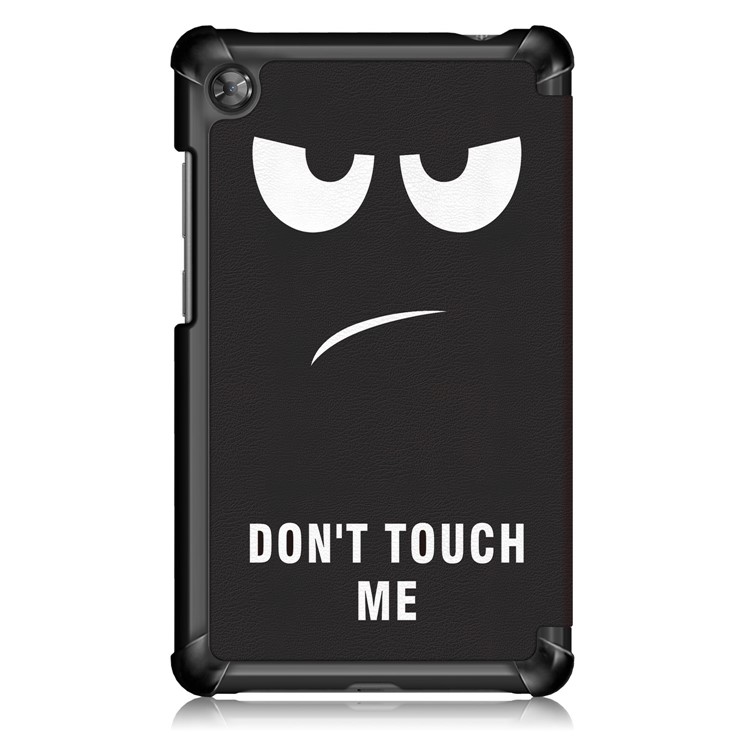 Patterned Tri-fold Stand Leather Smart Protective Tablet Case for Lenovo Tab M7 TB-7305F - Don't Touch Me-3