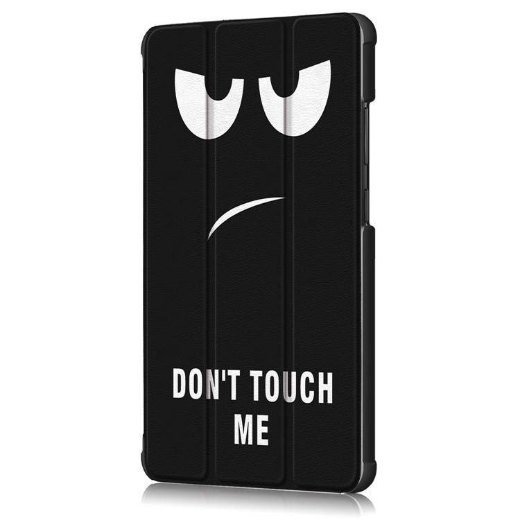 Patterned Tri-fold Stand Leather Smart Protective Tablet Case for Lenovo Tab M7 TB-7305F - Don't Touch Me-4