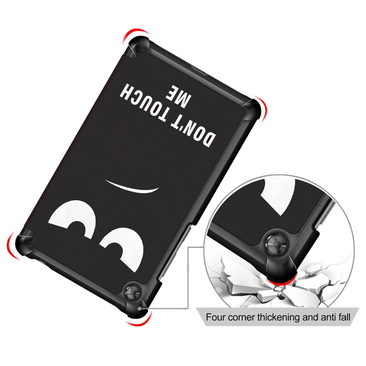 Patterned Tri-fold Stand Leather Smart Protective Tablet Case for Lenovo Tab M7 TB-7305F - Don't Touch Me-5
