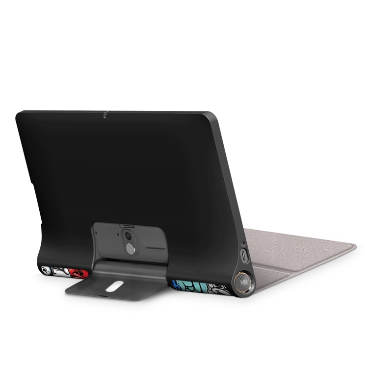 Pattern Printing PU Leather Tri-fold Stand Tablet Shell for Lenovo Yoga Smart Tab YT-X705 - Cartoon Graffiti-8