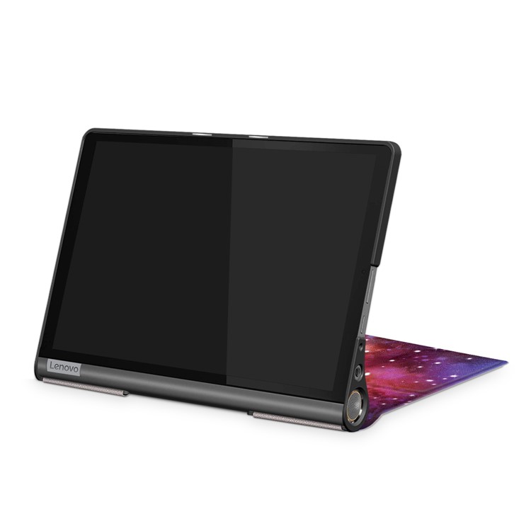 Pattern Printing PU Leather Tri-fold Stand Tablet Shell for Lenovo Yoga Smart Tab YT-X705 - Cosmic Space-5