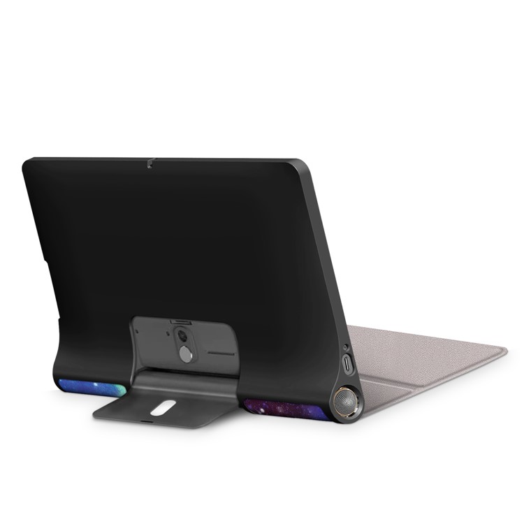Pattern Printing PU Leather Tri-fold Stand Tablet Shell for Lenovo Yoga Smart Tab YT-X705 - Cosmic Space-6