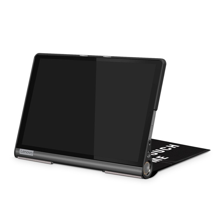 Impresión de Patrones PU Leather Tri-fold Stand Tablet Shell Para Lenovo Yoga Smart Tab YT-X705 - no Me Toques-5