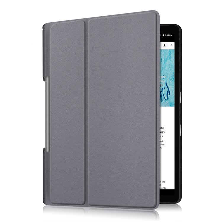 For Lenovo Yoga Smart Tab YT-X705 Tri-fold Stand Leather Protective Tablet Cover Case - Grey-4