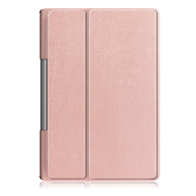 Pour Lenovo Yoga Smart Tab YT-X705 Tri Fold Stand Cuir Protective Tablet Cover Cover - or Rose