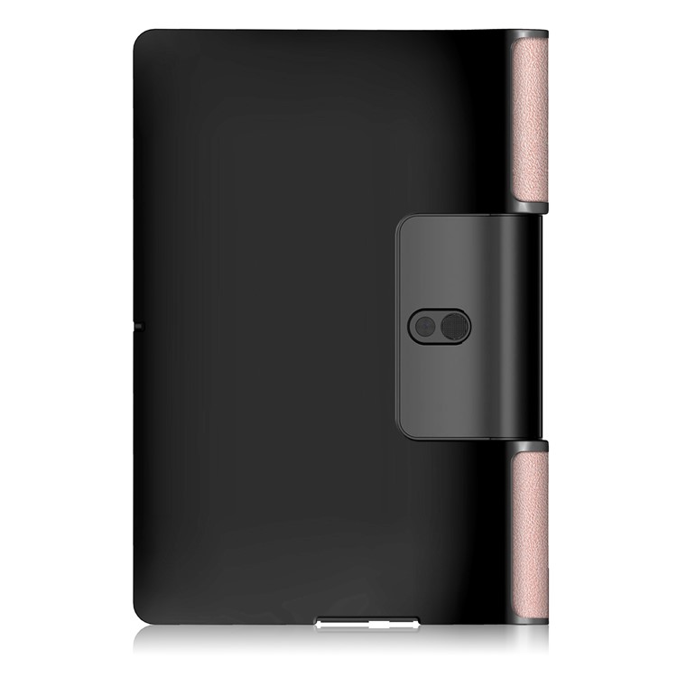 Para Lenovo Yoga Smart Tab YT-X705 Case de Cubierta de Tableta de Cuero Tri-pliegue de Cuero - Oro Rosa