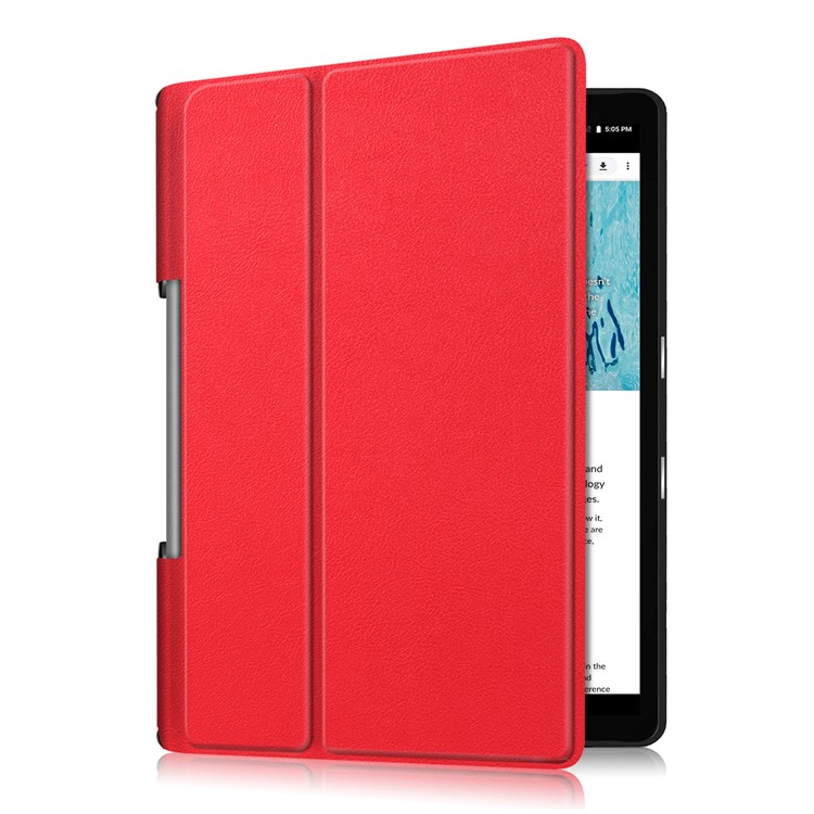 For Lenovo Yoga Smart Tab YT-X705 Tri-fold Stand Leather Protective Tablet Cover Case - Red-4