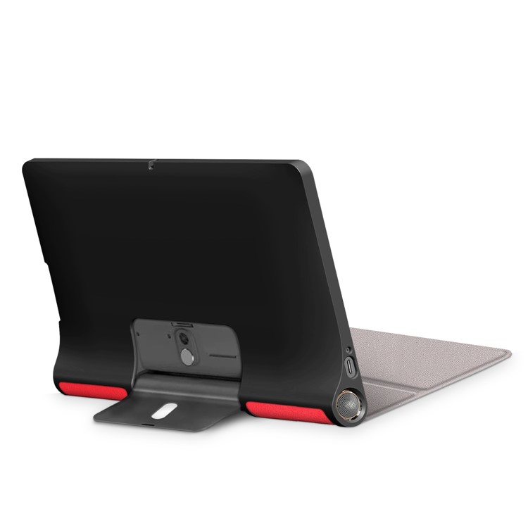 For Lenovo Yoga Smart Tab YT-X705 Tri-fold Stand Leather Protective Tablet Cover Case - Red-6