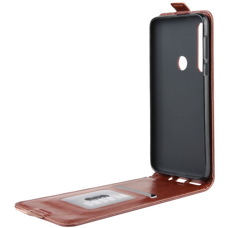 Caja Del Teléfono Del Cuero Del Tirón Vertical Para Motorola Juego G8 Una Macro / Moto - Marrón-8