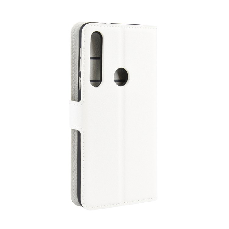 Litchi Grain Wallet Leather Phone Cover for Motorola One Macro/Moto G8 Play - White-6