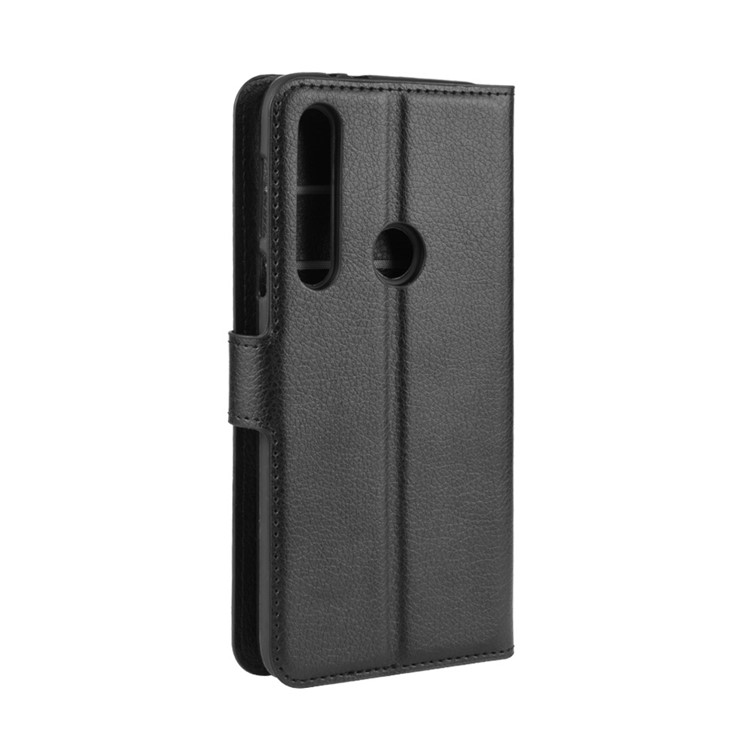 Litchi Grain Wallet Leather Phone Cover for Motorola One Macro/Moto G8 Play - Black-6