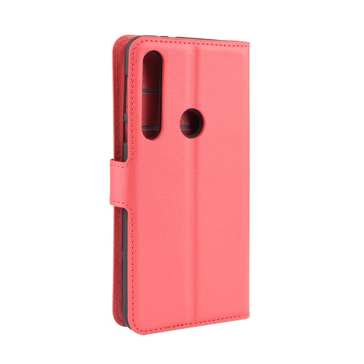 Litchi Grain Wallet Leather Phone Cover for Motorola One Macro/Moto G8 Play - Red-6