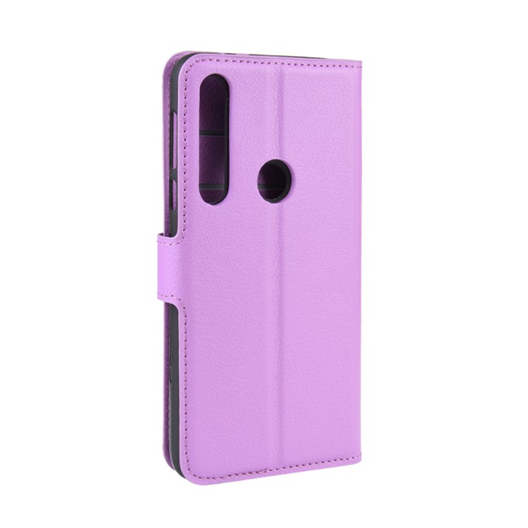 Litchi Grain Wallet Leather Phone Cover for Motorola One Macro/Moto G8 Play - Purple-6