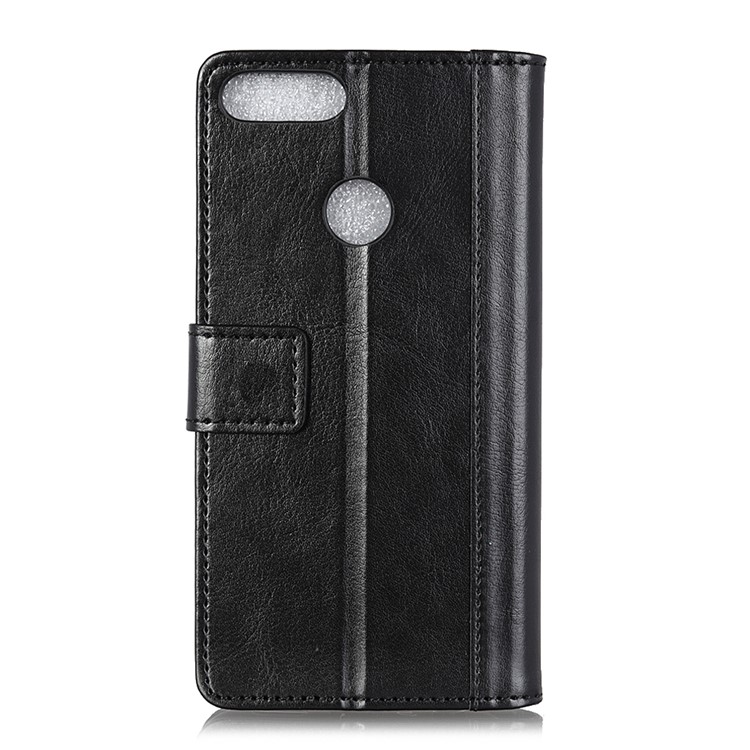 Rivet Decorated Crazy Horse Leather Wallet Phone Cell Unique Case for Motorola Moto E6 Play - Black-3