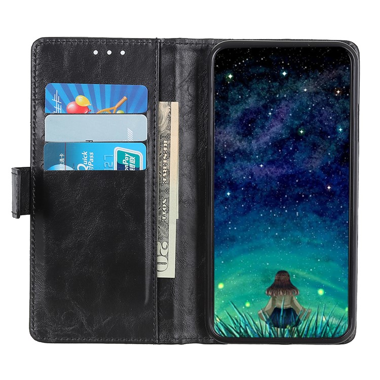 Rivet Decorated Leather Wallet Shell Case for Motorola Moto E6 Play - Black-4