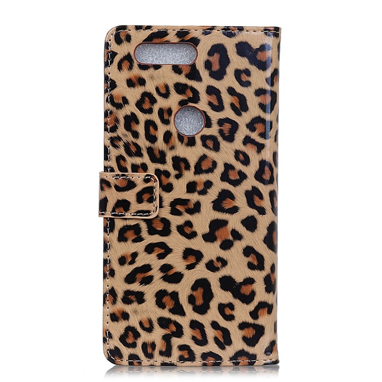 Leopard Texture Leather Wallet Stand Cell Phone Case for Motorola Moto E6 Play-3