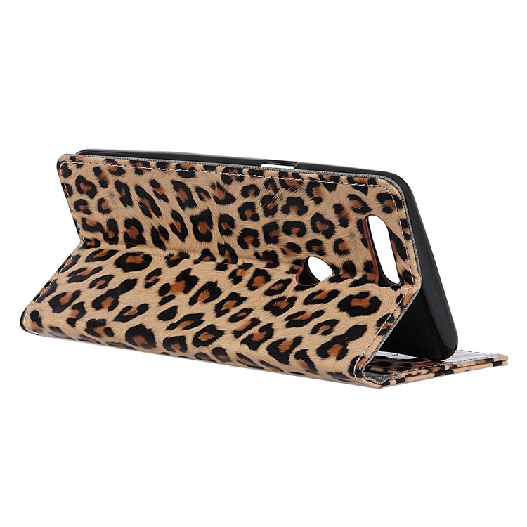 Leopard Texture Leather Wallet Stand Cell Phone Case for Motorola Moto E6 Play-4