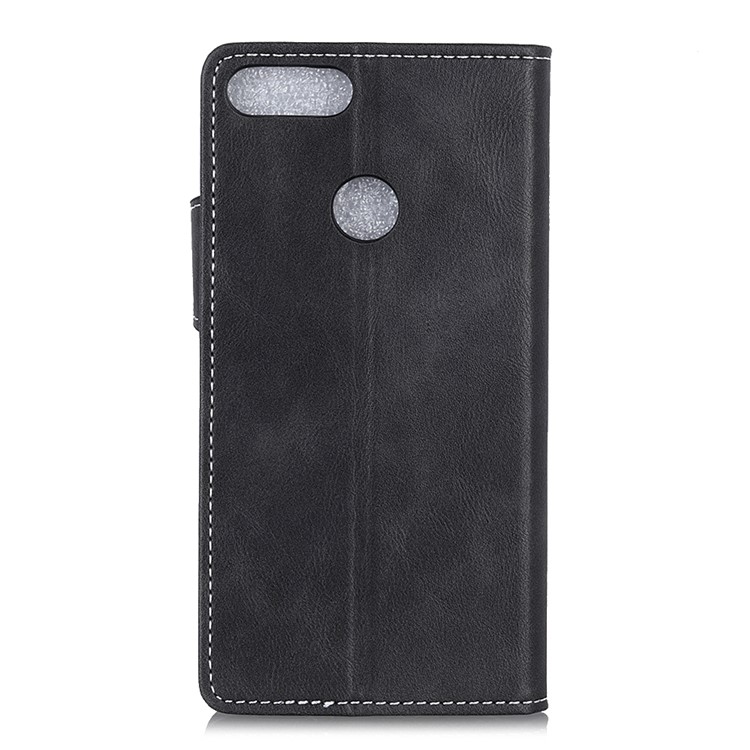 S Shape Surface PU Leather Shell Case with Stand Wallet for Motorola Moto E6 Play - Black-3