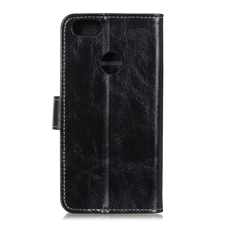 Crazy Horse Leather Wallet Stand Case for Motorola Moto E6 Play - Black-7