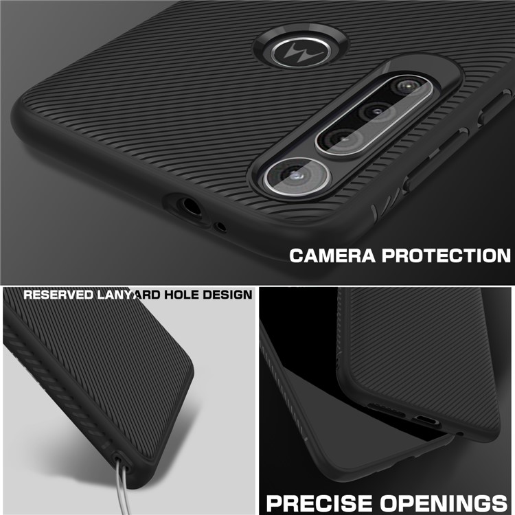 Jazz Series Twill Skin Surface TPU Casing for Motorola Moto G8 Play/One Macro - Black-4