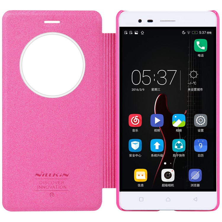 NILLKIN Sparkle for Lenovo K5 Note Smart View Window Flip Shell - Rose-6