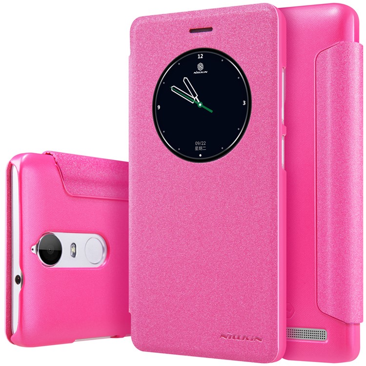 NILLKIN Sparkle for Lenovo K5 Note Smart View Window Flip Shell - Rose-7